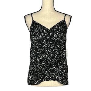 Abound Black White Polka Dot V-Neck Camisole Tank Top Women's Size Small S